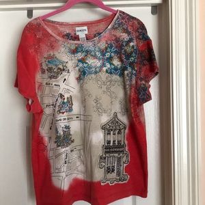 Chico’s oriental print tee